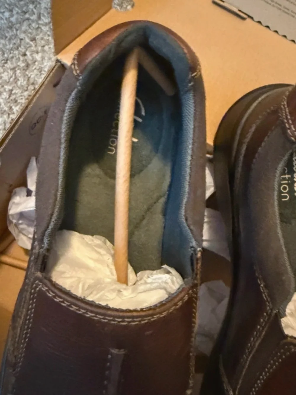 Clarks Cotrell Free Tobacco Leather Men’s Slip-On Shoes Size 11